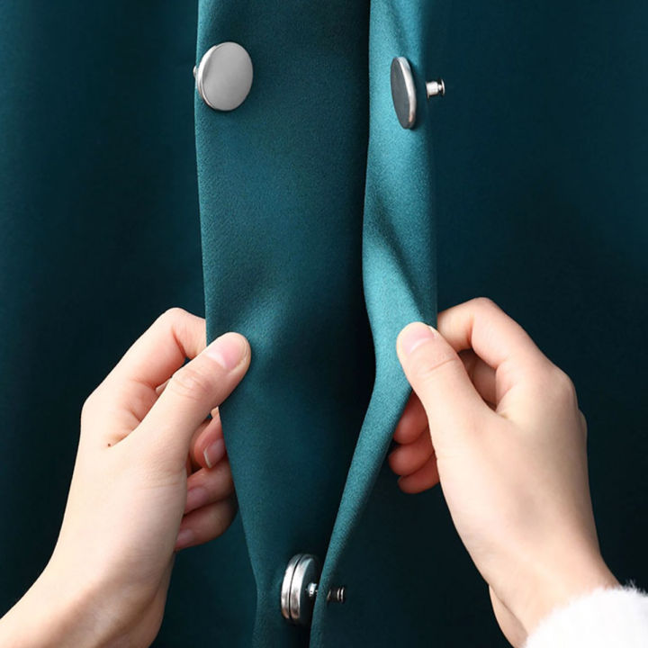 1/4/6Pairs Magnetic Fastener Room Curtain Button Accessorie Nail Free Button Window Decor Adjustment Magnet Detachable Curtain Buckle