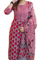 Unstitched Skin Print Cotton Three Piece For Woman.