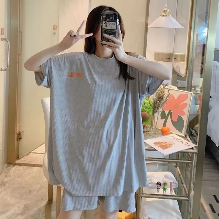 Pajama%20Sets%20Women%20Oversized%20Summer%20Korean%20Kawaii%20Printed%20Harajuku%20Soft%20Womens%20Homewear%20Pregnant%20Fashion%20Preppy%20Girls%20Pajamas%20-%20Image%204
