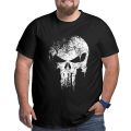 Punisher Skeleton Skull T Shirt Men 100% Cotton Amazing T-Shirt Crew Neck Big Tall Tees Short Sleeve Clothes Large 4XL 5XL 6XL. 