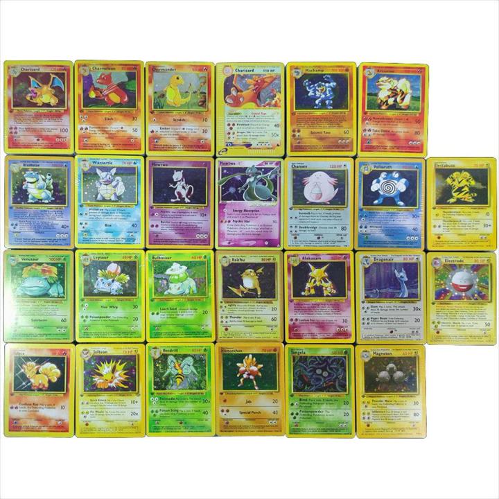 【Serendipity party】26Pcs/Set Pokemon First generation Flash Card Game Pokemon DIY Anime Pikachu Charizard Game Collection Cards Gift Toys