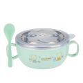 Baby Feeding Bowl with Lids Stainless Steel Insulated Bowl Spoon Set Children Tableware Cartoon Printed Easy To Clean Children Food Bowl. 