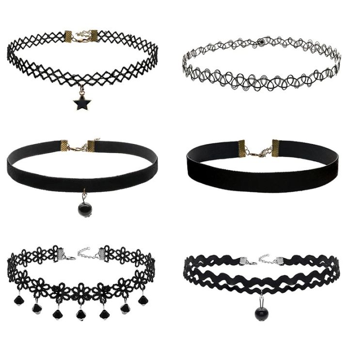 6PCS%20Women%20Black%20Velvet%20Choker%20Necklace%20Girl%20Lace%20Choker%20Tattoo%20Necklace%20Pendant%20-%20Image%203