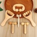 Wooden Massage Roller Therapy Body Massager Foot Face Shoulder Neck Hand Push Roller Massager Body Soothing Massage Tool.