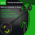 New Plextone G30 PC Gaming Headset With Microphone In Ear Stereo Bass Noise Cancelling Earphone With Mic For Phone Computer Notebook.