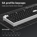 KBDiy 161 Keys/Set PBT SA Profile GMK WOB Keycaps for Mechanical Keyboard Black And White Double Shot Keycap Custom ISO for K500.