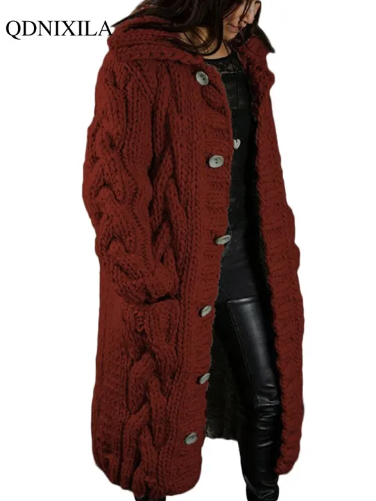 2022%20Autumer%20Winter%20Long%20Sleeve%20Top%20Crew%20Neck%20Women%20Sweater%20Knit%20Cardigan%20Pull%20Button%20Thick%20Warm%20Loose%20Casual%20Long%20Coat%20Oversize%20-%20Image%204