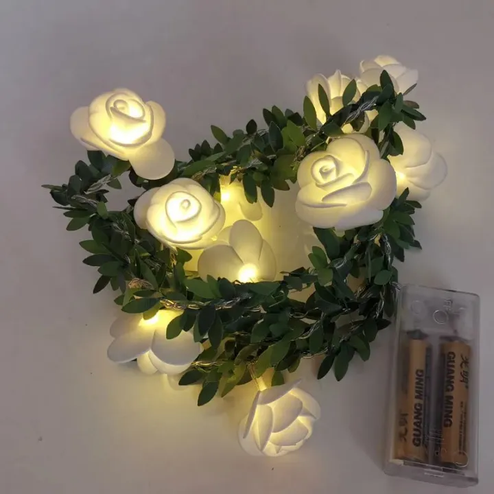 10/20Leds%20White%201.5/3Meter%20Rose%20Flower%20String%20with%20Lights%20Wedding%20Table%20Centerpieces%20Decorations%20Glowing%20Artificial%20Rose%20Garland%20-%20Image%204
