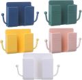 1pcs Wall Mounted Organizer Storage Box Remote Control Mounted Mobile Phone Plug Wall Holder Charging Multifunction Holder Stand.