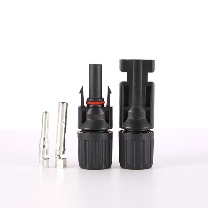 PAIR OF MC4 CABLE CONNECTORS / PLUGS FOR SOLAR PANELS, EXTENSION LEADS OR PHOTOVOLTAIC SYSTEMS