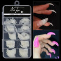 100 Pcs Hawk Curve Nail Tips Half Cover Eagle Claw Curve False Nails Extension 10 Sizes For Art Salon. 