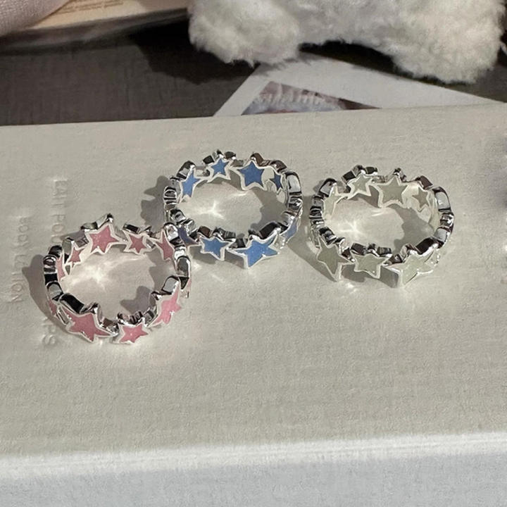 Colorful%20%20Enamel%20Pink%20Star%20Rings%20Fashionable%20%20For%20Girls%20%20Blue%20%20Twisted%20Star%20Open%20Ring%20Party%20Gifts%20New%20Fashion%20%20Women'S%20Y2k%20Jewelry%20for%20Daily%20Wear%20%20Fashion%20Events%20%20Teenagers/Young%20Women%20%20Party%20Or%20-%20Image%206