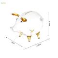 Transparent Pig Piggy Bank Novelty Tabletop Glass Pig Piggy Bank. 