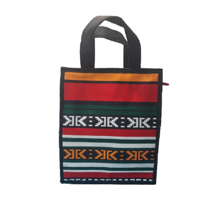 Fabric Lunch bag for every body-Black/ whith