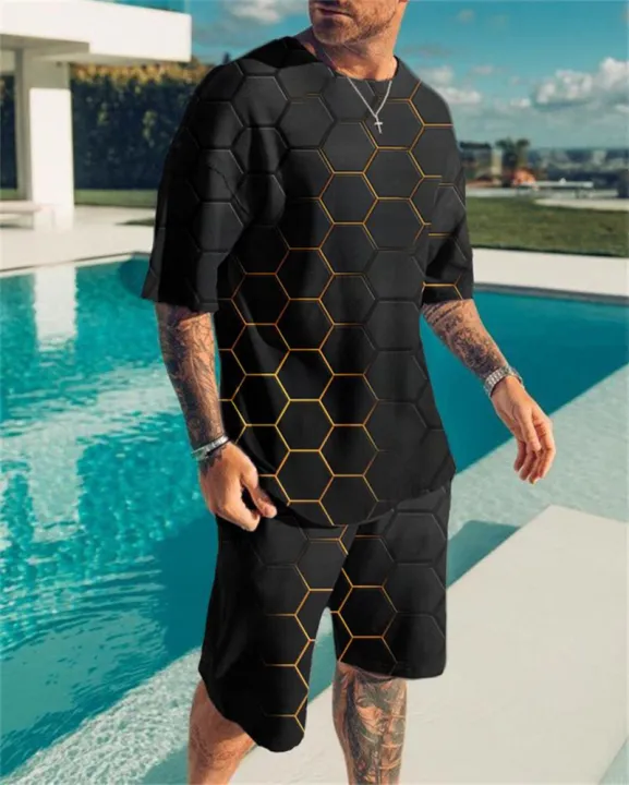 Summer%20Sportswear%20T-Shirt%202-Piece%20Fashion%20Men's%20Sportswear%20Suit%20Casual%20O-Neck%20Men's%20Shorts%20Two-Piece%20Clothes%20Harajuku%20-%20Image%203