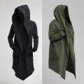 【Alien Alien】 Leisure Cool Hooded Men Trench Coat Extra Long Jacket Oversize for Autumn. 