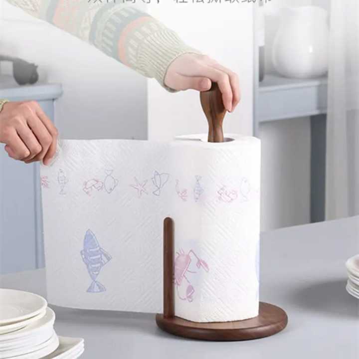 Wooden%20Kitchen%20Standing%20Tissue%20Paper%20Towel%20Roll%20Rack%20Holder%20Holders%20Toilet%20Roll%20Stand%20Weighted%20Base%20-%20Image%202