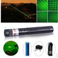 Green laser pointer lights.