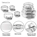 ZOROOM 120-Piece Hose Clamp Set, 8-38 mm Pipe Clamps Made of 201 Stainless Steel, 7 Sizes Hose Clamps, Hose Ties, for Pipes. 