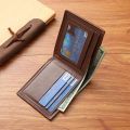 Vintage Men Leather Wallet Short Slim Male Purses Money Credit Card Holders Men Wallet Money Bag. 
