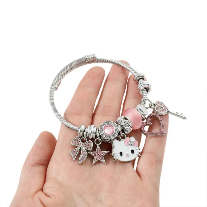 Sanrio%20Crystal%20Beads%20Bracelet%20Bangle%20Hello%20Kitty%20Zircon%20Inlay%20Enamel%20Pendant%20Bracelet%20Women%20Cute%20Sweet%20Jewelry%20Hand%20Accessories%20-%20Image%206