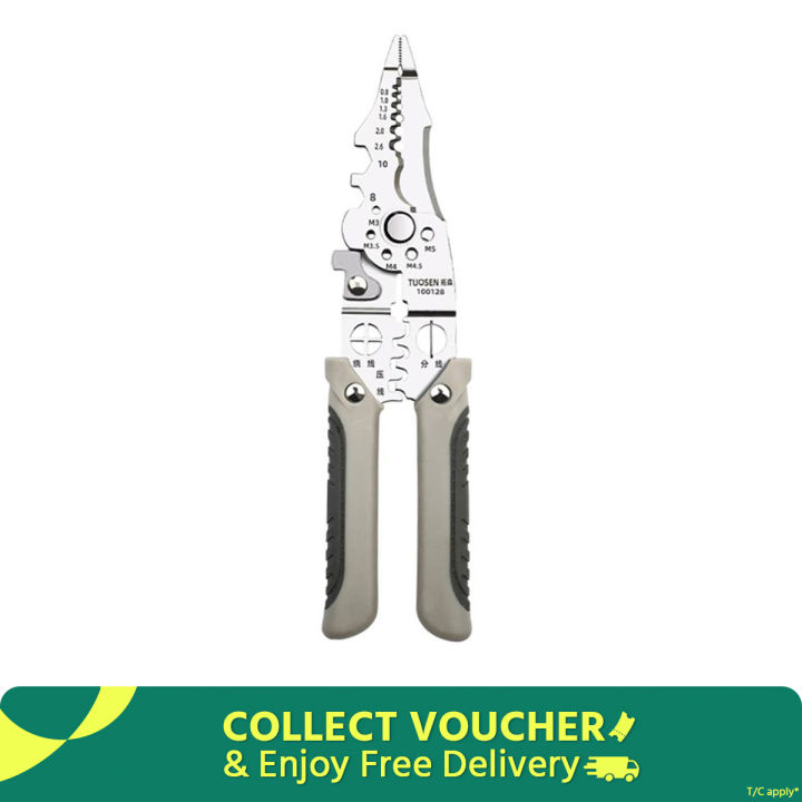 New 9 in 1 Wire Stripper Wire Cutting Pliers Stainless Steel Wire Stripping Pliers Automatic Wire Stripper Adjustable Multifunctional Crimper Cable Pliers