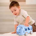 500ML Bus Shape Cute Car Water Bottle with Movable Wheels Strap Drinking Jug Leakproof for Sports Camping Picnic. 