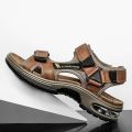 Brand Summer Men's Sandals Genuine Leather Men Slippers Gladiator Men Beach Sandals Soft Comfortable Outdoors Wading Shoes 38-48.