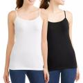 2 Pcs Black & White Ladies Inner tops For All Season Use Cotton Tank tops Camisoles semis. 