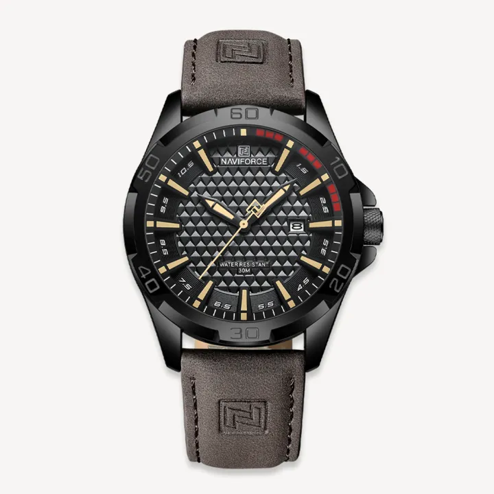 NAVIFORCE%20NF8023%20Chocolate%20PU%20Leather%20Analog%20Watch%20For%20Men%20-%20Black%20&%20Chocolate%20-%20Image%202