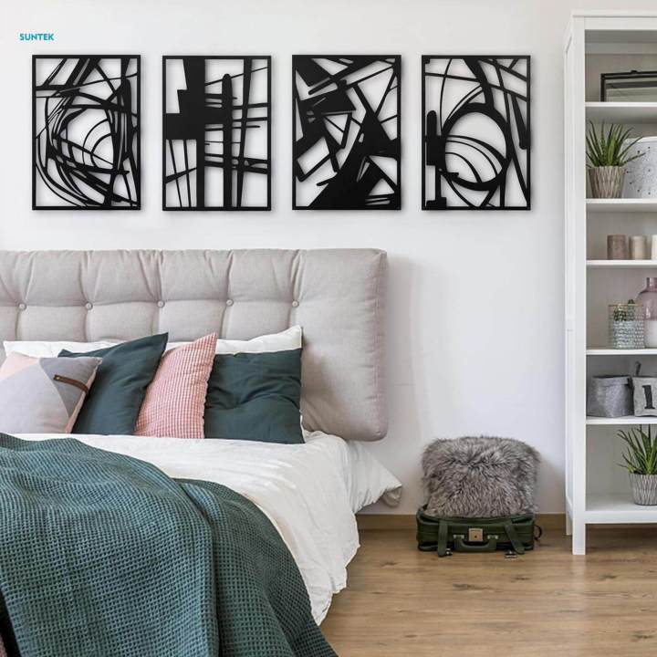 Metal%20Wall%20Art%20Abstract%204%20Pack%20Decor%20for%20Garden%20Wall%20Kitchen%20-%20Image%204