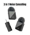 F11-2 Wireless Microphone Noise Cancelling Lavalier Mic for iPhone Android Type-C Camera. 