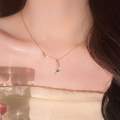 Cute Tulip Flower Shaped Pendant Peach Pearl Flower Chain For Women.
