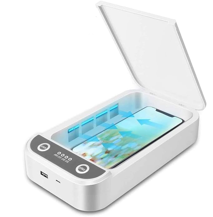 UV-C Ultraviolet Light Sterilizer Disinfection Box, Multifunctional Sterilization Box, Portable UV Sterilizer Aromatherapy Function Disinfector, Cell Phone Cleaners Box for iOS Android Smartphones