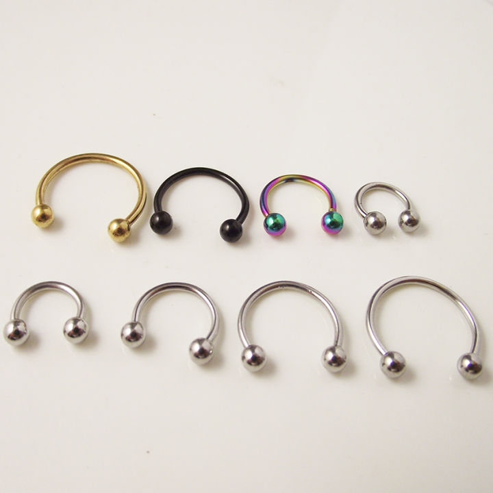 2pcs%200.8mm%201.2mm%2020G%2016G%20Ball%20Circulars%20Horseshoes%20Ear%20Ball%20Horseshoe%20Nose%20Ring%20Piercing%20Body%20Jewelry%20-%20Image%202