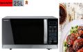 SHARP 25L MICROWAVE OVEN WITH GRILL,, R-72A1(SM)V, Silver Colour..