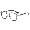 Anti-blue light William Chan same glasses frame men's double beam Iron Man flat mirror retro myopia glasses frame wholesale.