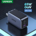 【original】 UGREEN GaN 65W USB C Charger Quick Charge QC4.0 QC PD3.0 PD USB C Type C USB Wall Charger Adapter For 13 Pro 12.