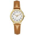 Japan Movement Women Quartz Fine Watch Easy To Read Arabic Numerals Simple-Dial Leather Strap Lady Dial Digital Wrist Watch #1.