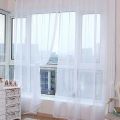 Easy To Install Transparent Window Gauze Solid Color Simple Partition Screen Curtain Modern Window Curtain Bedroom. 