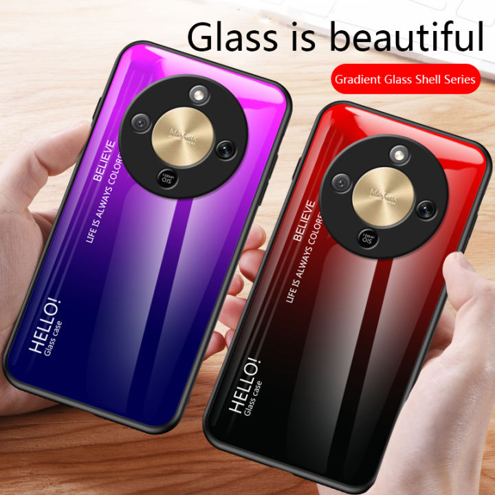 Biruiqu%20For%20Honor%20X9D%20Gradient%20Tempered%20Glass%20Back%20Soft%20Silicone%20Edge%20Case%20Cover%20-%20Image%202