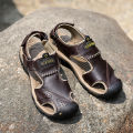 Summer Men Sandals Fashion Men Leather Sandals Luxury Male Outdoor Sandals Summer Beach Leather Shoes.