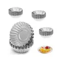 10 pcs Reusable Silver Stainless Steel Cupcake Egg Tart Mold Cookie Pudding Mould Nonstick Baking Pastry Tools Cake. 