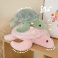 Cute Tortoise Plush Toys Soft Sea Turtle Stuffed Animal Pillow Doll Gifts for Kids Girls,Pink,Green. 