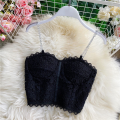 Chain Strap Front Design Padded Camisole Top With Elastic Back line. 