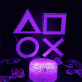 PS4 Game Controller Button Logo 3D Night Light Acrylic LED 16 Color Changing Touch Table Lamp For Playstation 4 Gamers' Gift. 