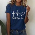 Women's T-shirt fashion letter print tops 3D love pattern short sleeve ladies tees summer casual o-neck T shirts female clothing. 