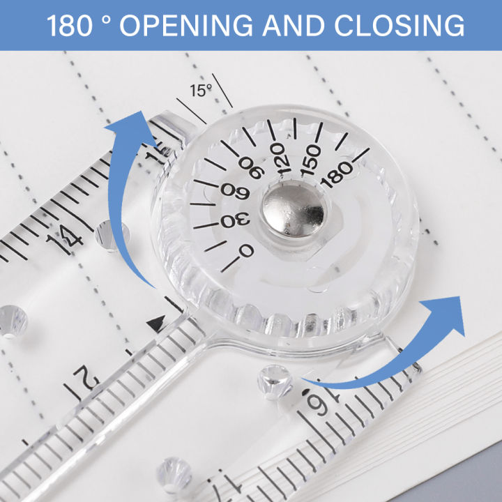 1/3Pcs%20Acrylic%20Transparent%20Folding%20Ruler%20Students%20Stationery%20Drawing%20Measuring%20Tools%20Straight%20Rulers%20With%20Small%20Protractor%20-%20Image%203