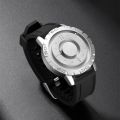Eutour Iron Ball Magnetic Pointer Concept Quartz Unusual Men's Watch Fashion Rubber Strap. 