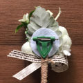 shenggao 1Pcs Bridal Artificial Rose Boutonniere Corsage Wedding Flowers Bouquet Groom Man Suit Party Decoration.